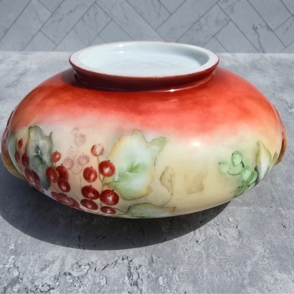 Antique Nippon Style Hand Painted Porcelain Centerpiece Bowl Branch Handles - Picture 7 of 12